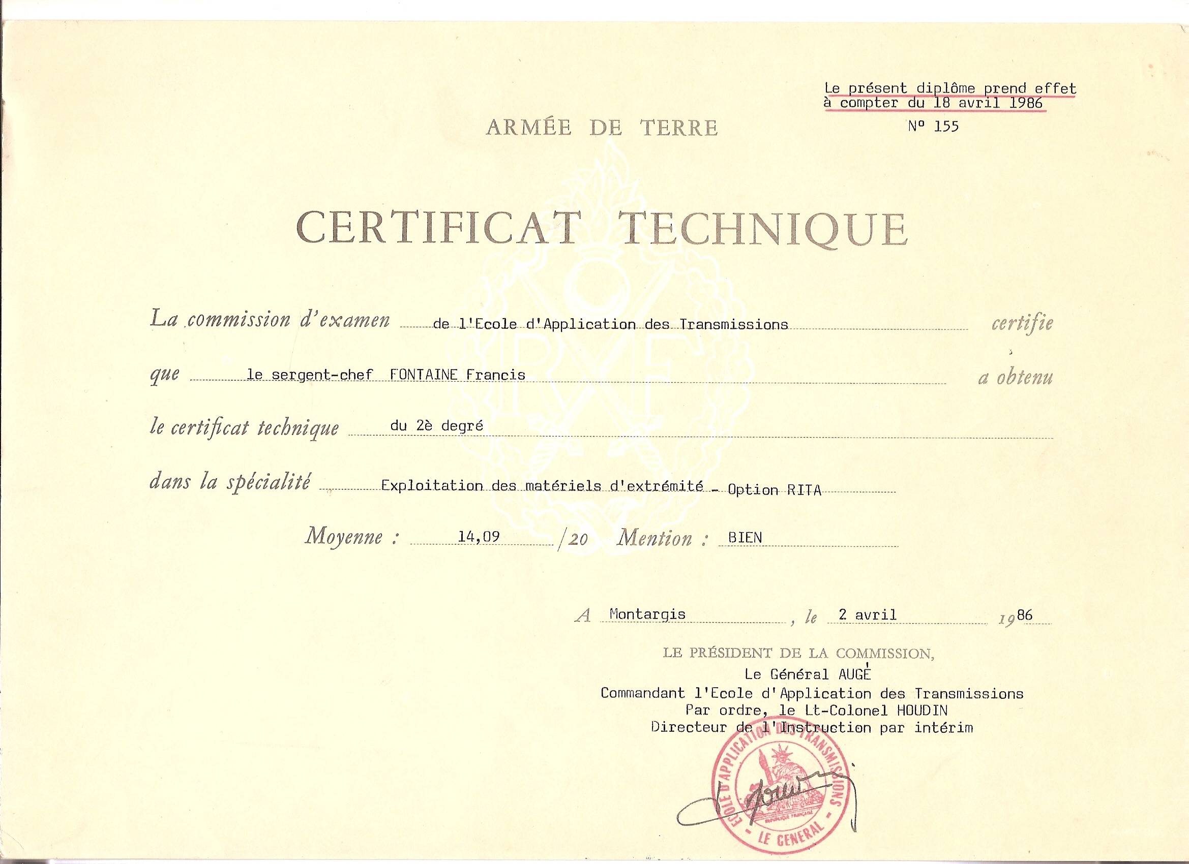 diplome militaire